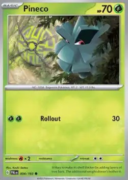 Pineco Pokemon card from Paldea Evolved