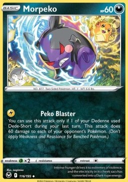 Morpeko Pokemon card from Silver Tempest