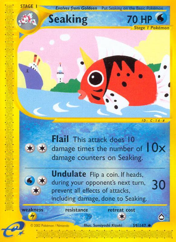 Seaking Pokemon card from Aquapolis