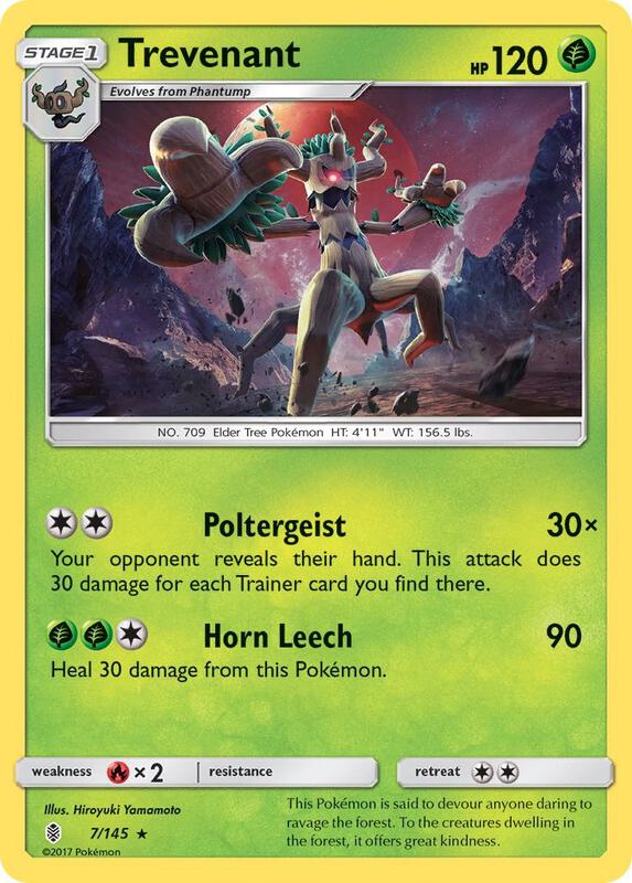 Trevenant Pokemon card from SM - Guardians Rising