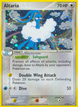 Altaria Pokemon card from EX Deoxys