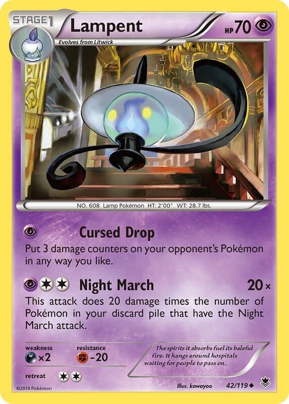 Lampent Pokemon card from XY - Phantom Forces