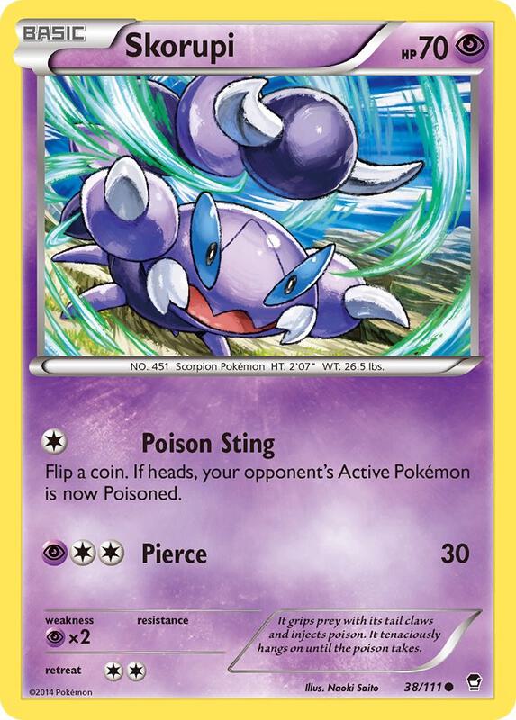 Skorupi Pokemon card from XY - Furious Fists