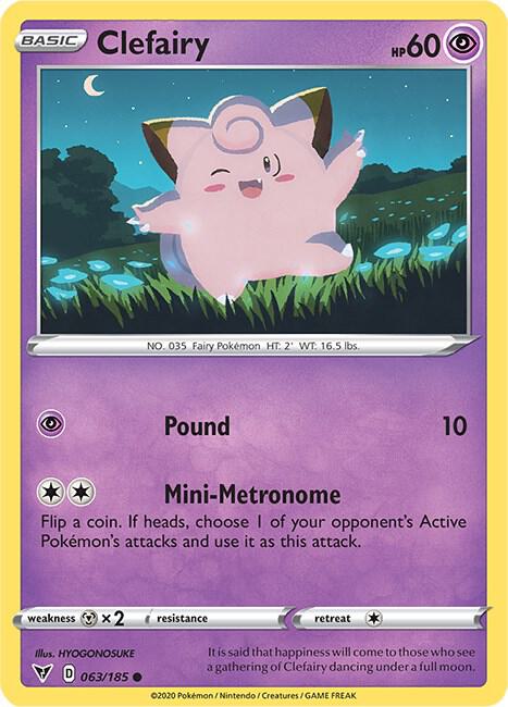 Clefairy Pokemon card from SWSH04: Vivid Voltage