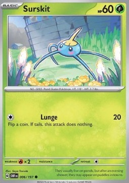 Surskit Pokemon card from Obsidian Flames