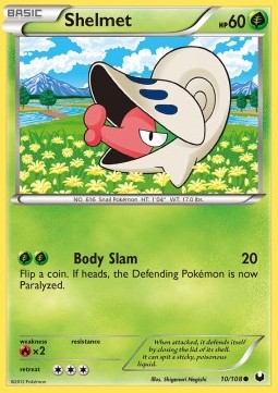Shelmet Pokemon card from Dark Explorers