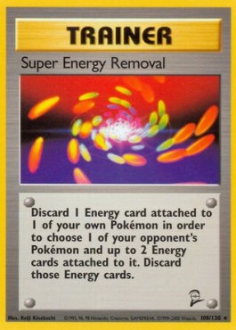 Super Energy Removal Pokemon card from Base Set 2