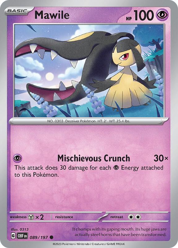 Mawile Pokemon card from SV03: Obsidian Flames