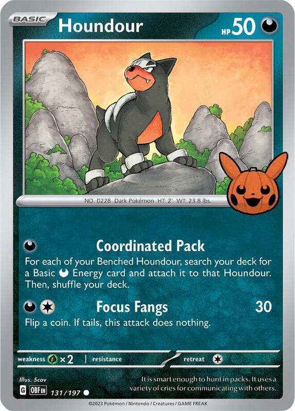 Houndour Pokemon card from Trick or Trade BOOster Bundle 2024