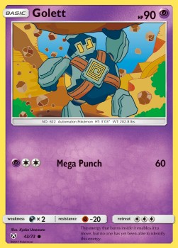 Golett Pokemon card from Shining Legends