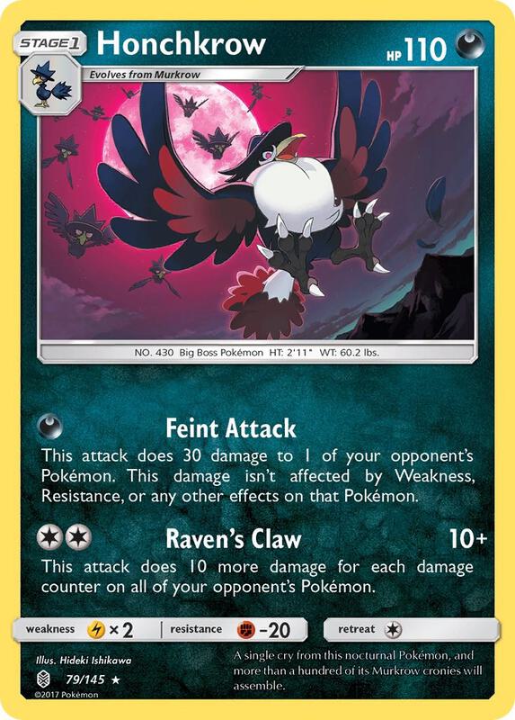 Honchkrow Pokemon card from SM - Guardians Rising