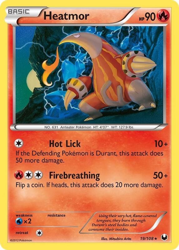 Heatmor Pokemon card from Dark Explorers