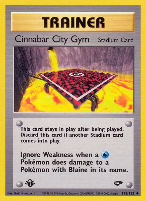 Cinnabar City Gym Pokemon card from Gym Challenge