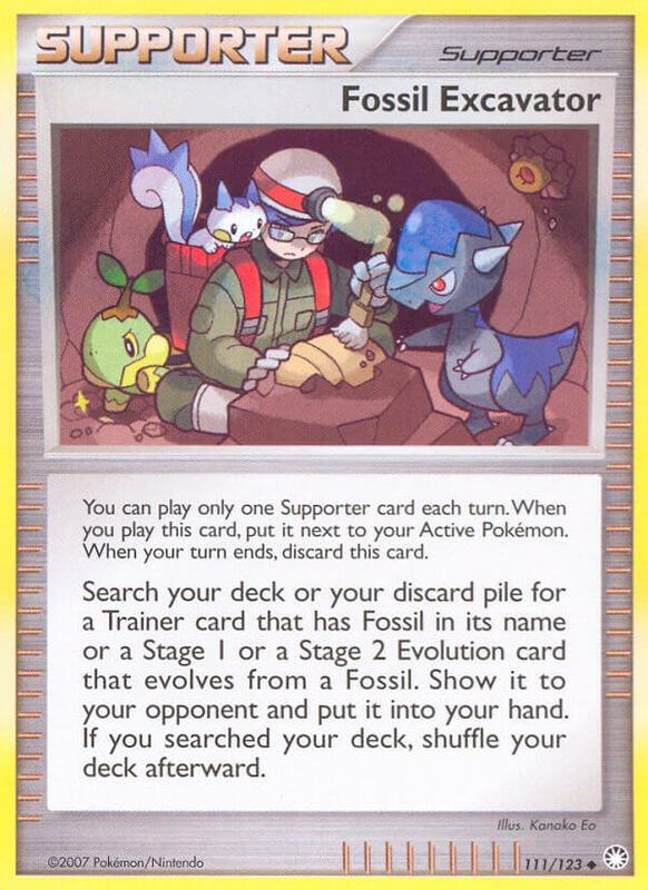 Fossil Excavator Pokemon card from Mysterious Treasures