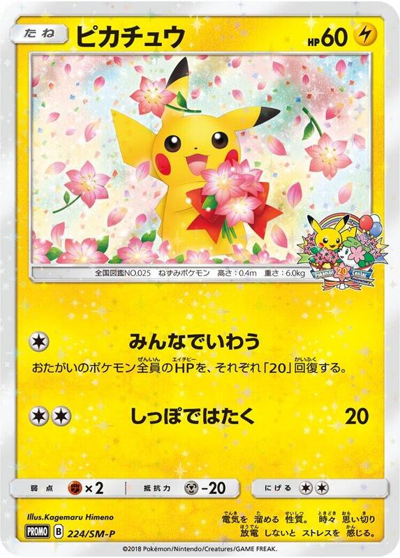 Pikachu - 224/SM-P (Japanese) Pokemon card from SM-P: Sun & Moon Promos