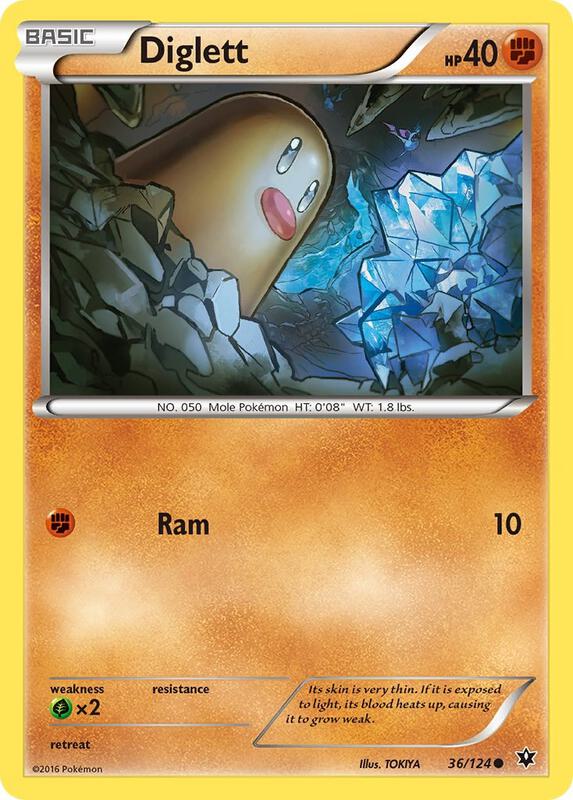 Diglett Pokemon card from XY - Fates Collide