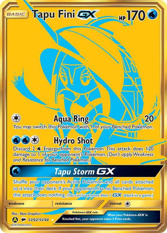 Tapu Fini GX Pokemon card from Hidden Fates: Shiny Vault