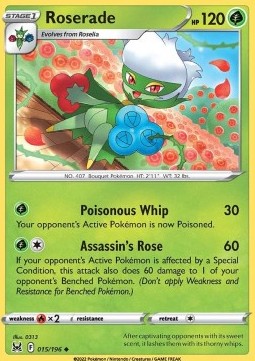 Roserade Pokemon card from Lost Origin