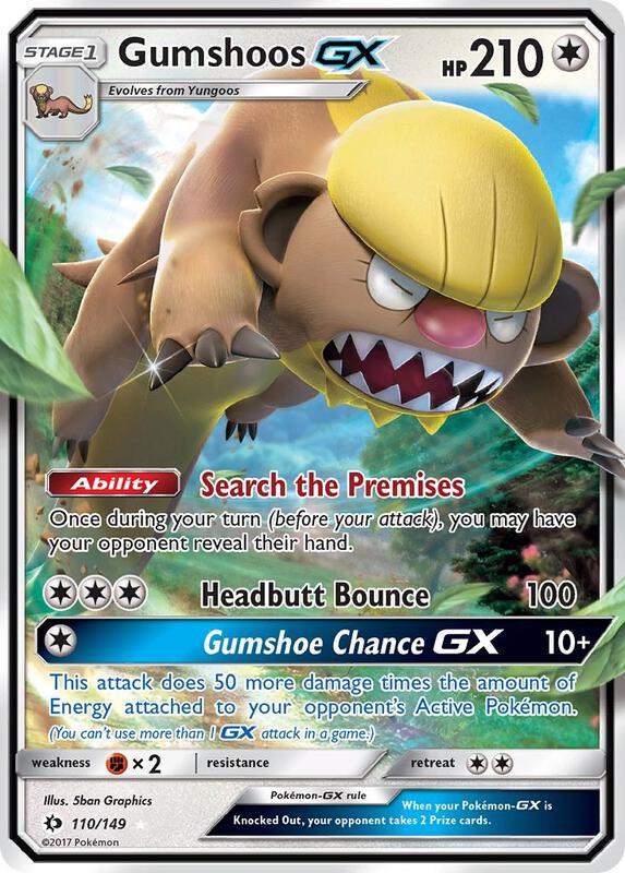 Gumshoos GX Pokemon card from SM Base Set