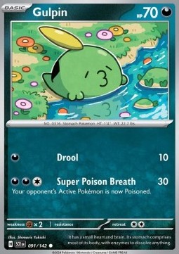 Gulpin Pokemon card from Stellar Crown