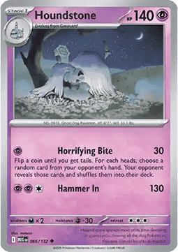 Houndstone Pokemon card from Mega Evolution