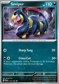 Seviper Pokemon card from Paldea Evolved