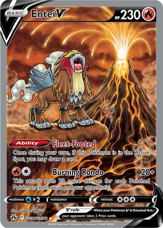 Entei V Pokemon card from Crown Zenith: Galarian Gallery