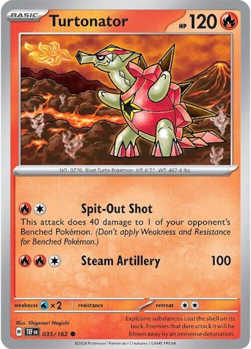 Turtonator Pokemon card from SV05: Temporal Forces