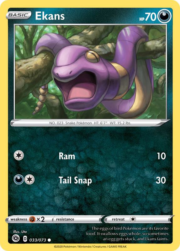 Ekans Pokemon card from Champion's Path