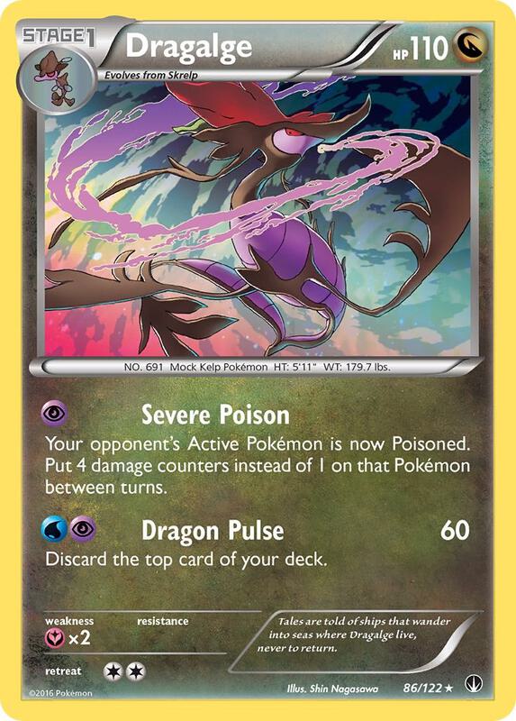 Dragalge Pokemon card from XY - BREAKpoint