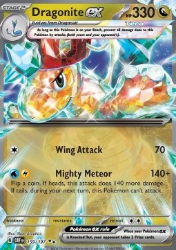 Dragonite ex Pokemon card from Obsidian Flames