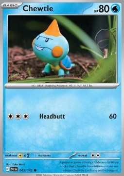 Chewtle Pokemon card from Stellar Crown