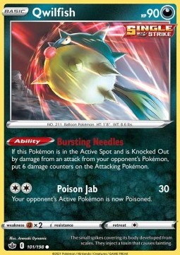 Qwilfish Pokemon card from Chilling Reign