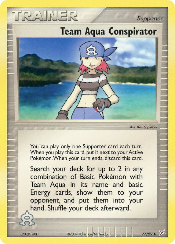 Team Aqua Conspirator Pokemon card from Team Magma vs Team Aqua