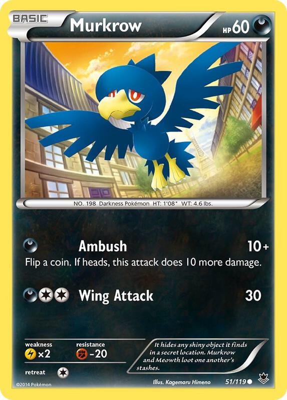 Murkrow Pokemon card from XY - Phantom Forces