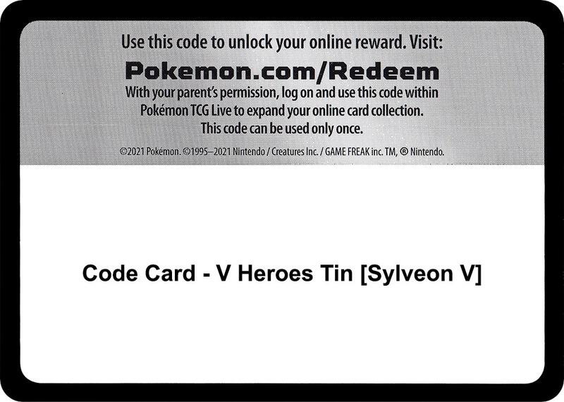Code Card - V Heroes Tin [Sylveon V] Pokemon card from TCG: Tempest
