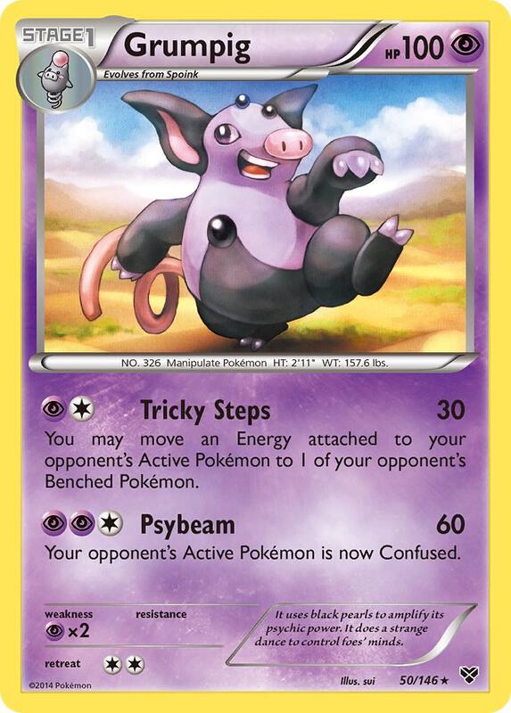 Grumpig Pokemon card from XY Base Set