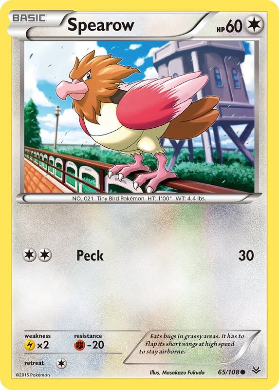 Spearow Pokemon card from XY - Roaring Skies