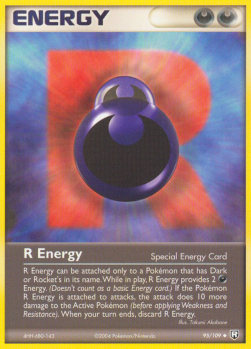 R Energy Pokemon card from EX Team Rocket Returns