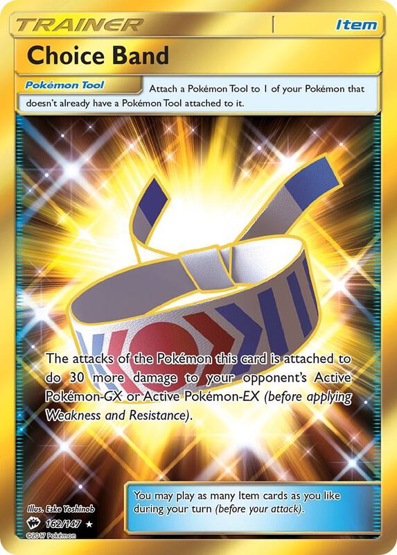 Choice Band (Secret) Pokemon card from SM - Burning Shadows