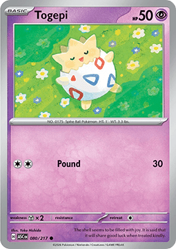 Togepi Pokemon card from Ascended Heroes
