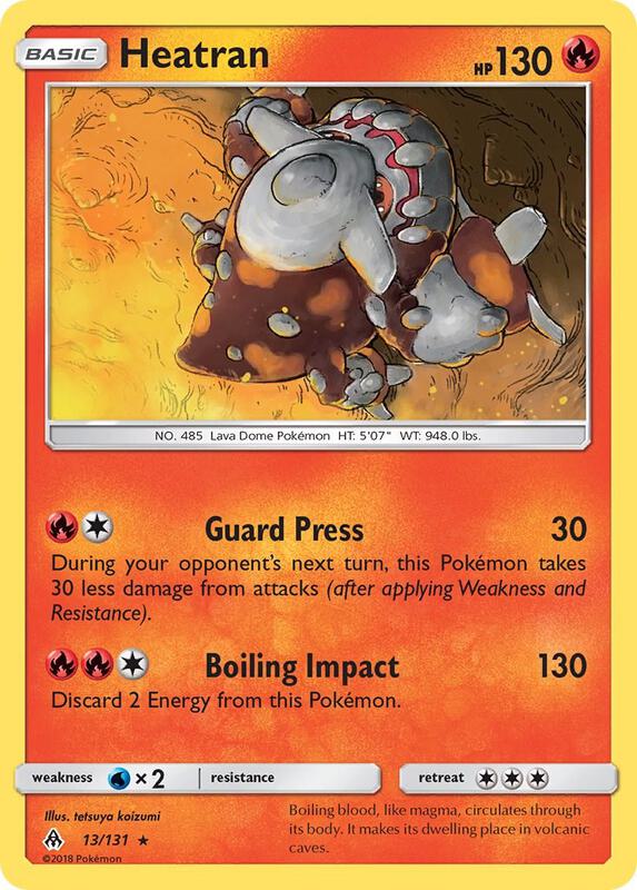 Heatran Pokemon card from SM - Forbidden Light