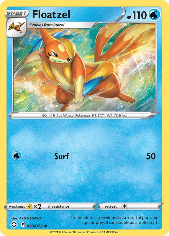 Floatzel Pokemon card from Shining Fates