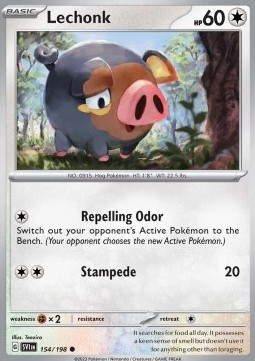 Lechonk Pokemon card from Scarlet Violet