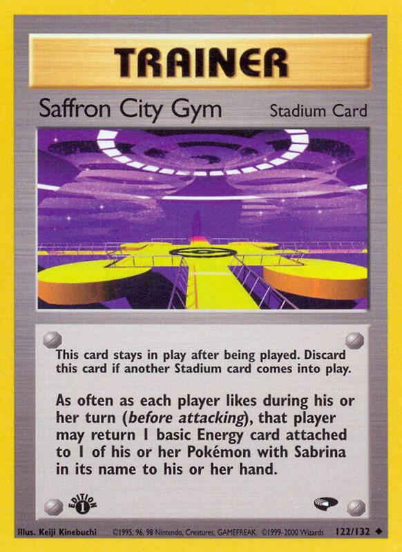 Saffron City Gym Pokemon card from Gym Challenge