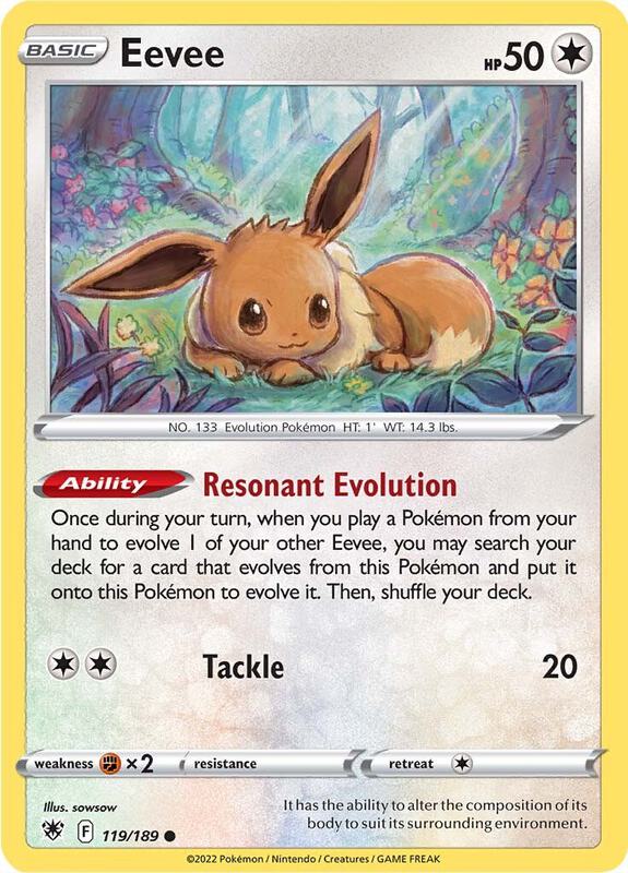 Eevee Pokemon card from SWSH10: Astral Radiance