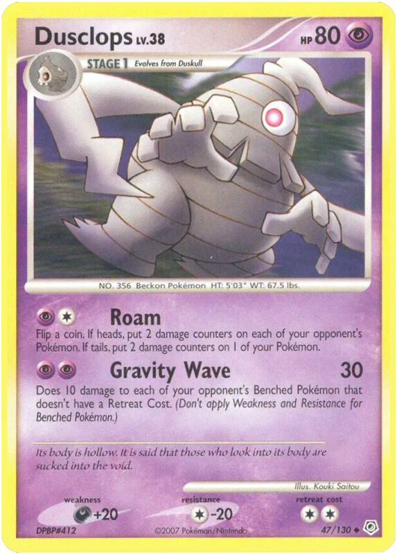 Dusclops Pokemon card from Diamond and Pearl