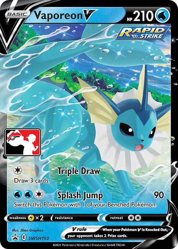 Vaporeon V Pokemon card from Prize Pack Series Cards