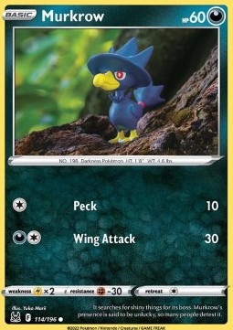 Murkrow Pokemon card from Lost Origin
