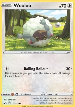 Wooloo Pokemon card from Crown Zenith